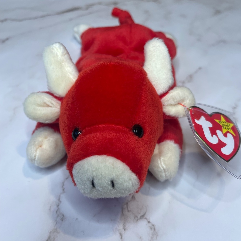 RARE retired Snort Ty Beanie Baby with tag error